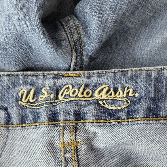 U.S. Polo Assn. Womens Butterfly Flower Embroidered Denim Blue Jean Capris 5/6 - Picture 12 of 14